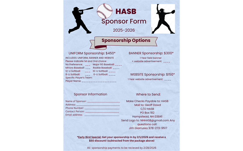 SPONSORSHIP OPPORTUNITIES 2026